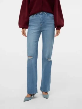Vmtessa Jeans mit hoher Leibhöhe und weitem Bein