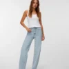 Vmtessa Jeans mit Strasssteinen, hohem Bund und weitem Bein