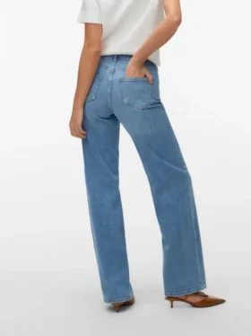 Vmtessa-Stretch-Jeans mit hoher Leibhöhe und weitem Bein