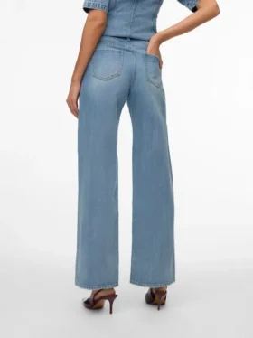 Vmvega Jeans mit hoher Leibhöhe und weitem Bein