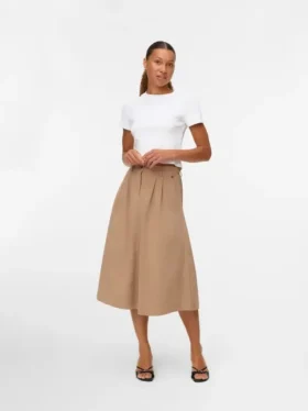 Vmvienna Midi-Rock aus Cord mit hoher Taille