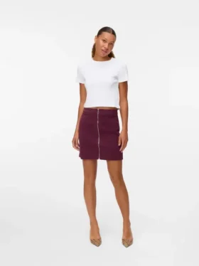 Vmvienna Midi-Rock aus Cord mit hoher Taille