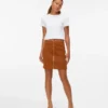 Vmvienna Midi-Rock aus Cord mit hoher Taille