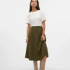 Vmvienna Midi-Rock aus Cord mit hoher Taille