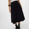 Vmvienna Midi-Rock aus Cord mit hoher Taille
