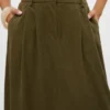 Vmvienna Midi-Rock aus Cord mit hoher Taille