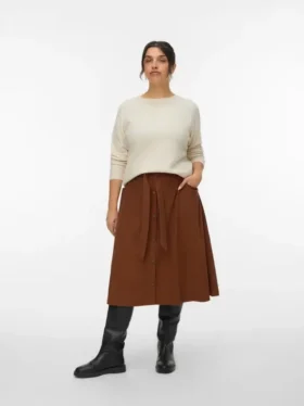 Vmvilja Cord-Midirock mit hoher Taille