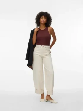 Vmzelda Jeans mit hoher Leibhöhe und weitem Bein